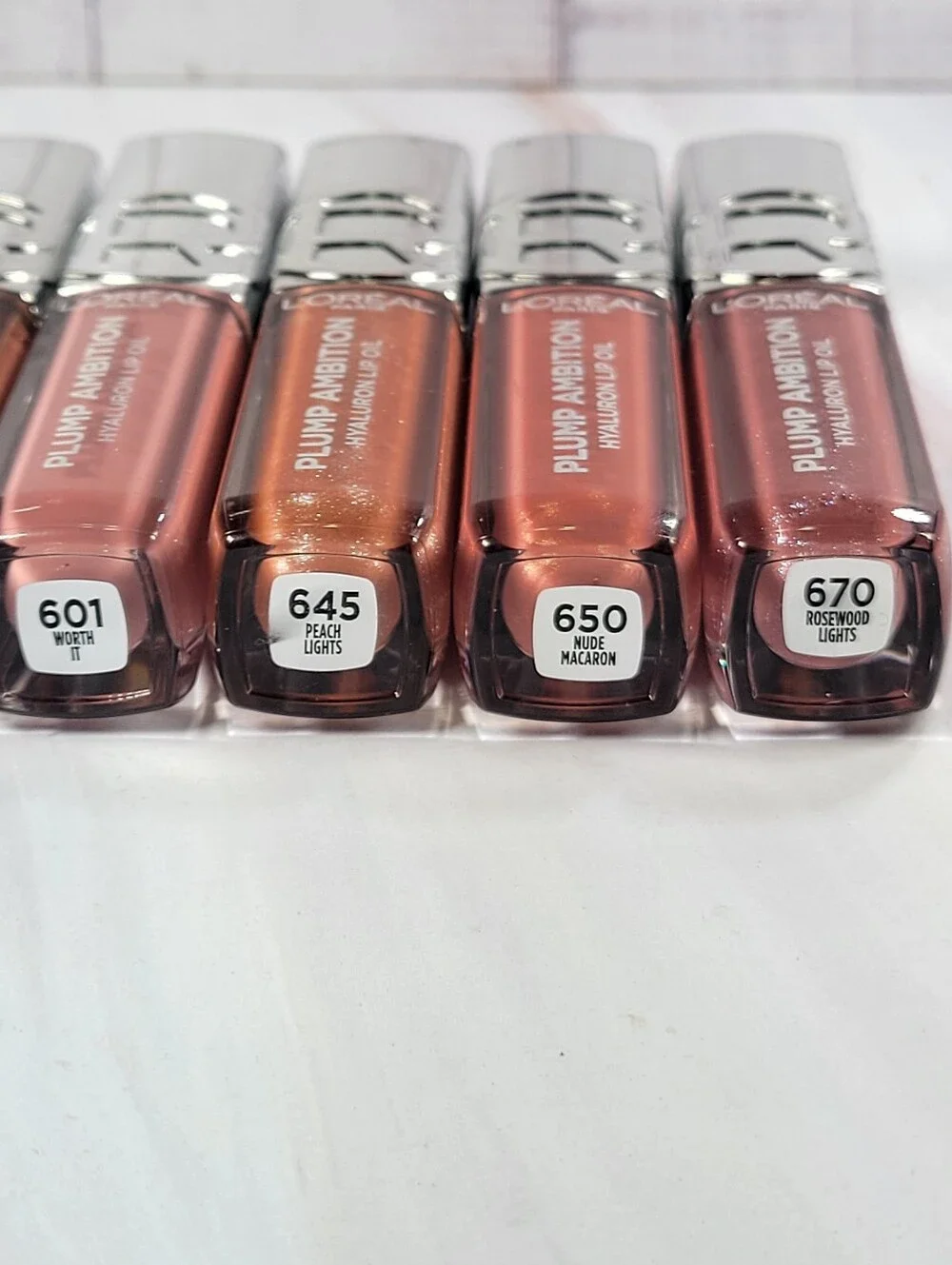 7 Piece L'Oréal Plump Ambition Hyaluron Lip Oil Bundle NEW!